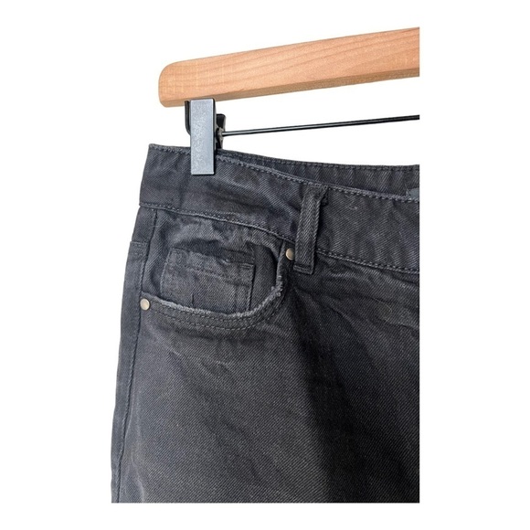 AFRM Black Cyrus Super High Rise Distressed Ripped Jeans Style ARVB021405 - Picture 7 of 11